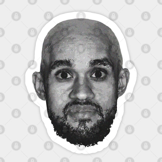 Bald Derrick White Funny Vintage Face Sticker by rattraptees